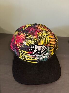 47 Brand California Republic Black Visor Tropical Palm Snapback Hat
